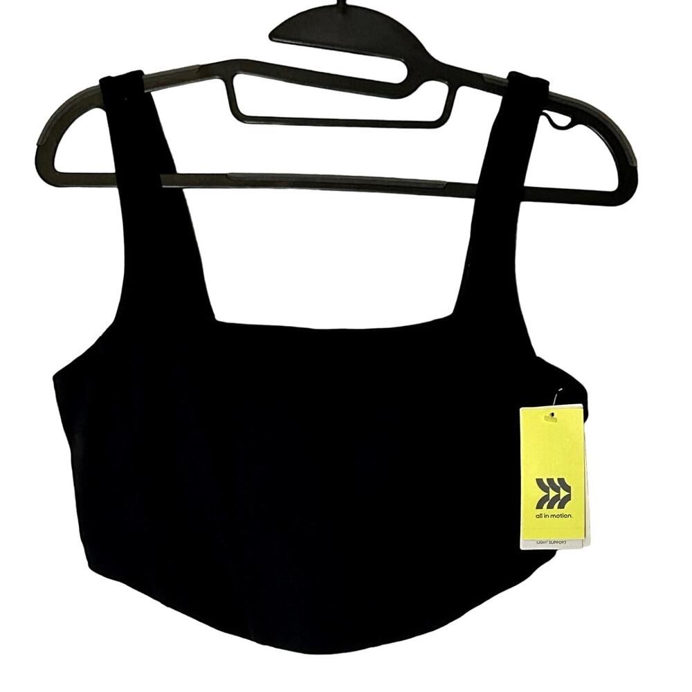 All In Motion Light Support Buttery Soft Black Athletic Bra